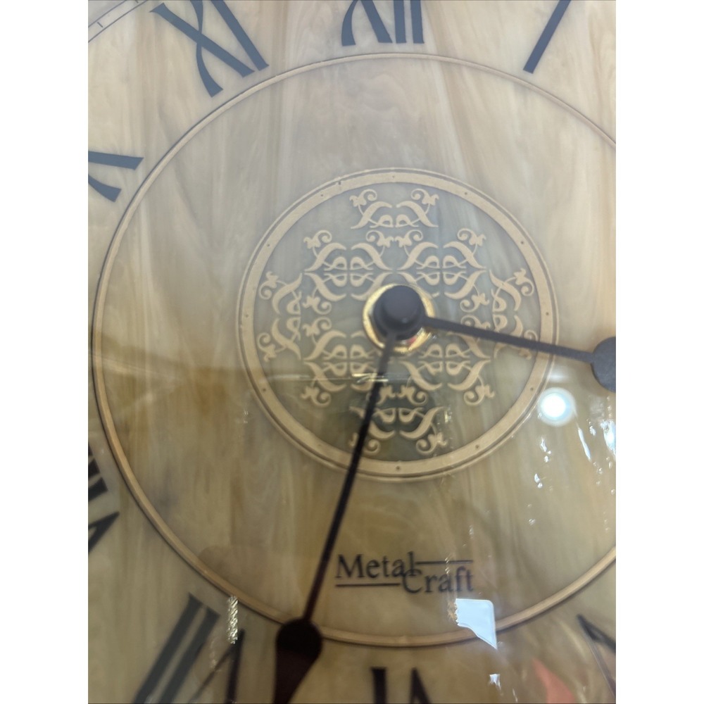 Working Metal Craft Marble Face/stained Glass Look Wall Clock Quartz‎ Movement - Picture 3 of 6